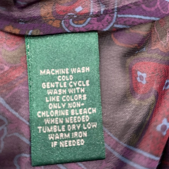 Lauren Ralph Lauren multicolor paisley blouse Sz S - Picture 6 of 9